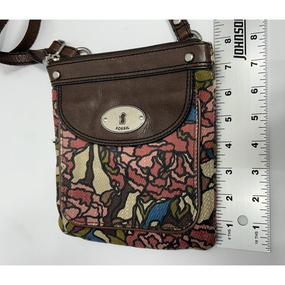 Fossil Key-Per crossbody Purse Handbag Floral Small Boho Hippie Artsy Retro - Picture 9 of 10